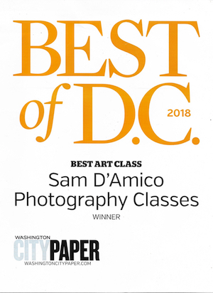 Photography Classes In Washington DC-Sam D’Amico’s Photography classes were voted the Best Art Class in Washington, DC.