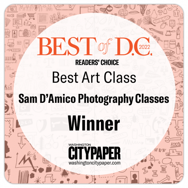 Sam D’Amico’s Photography classes were voted the Best Art Class in Washington, DC.